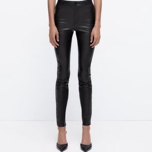 Zara Small Sexy Black faux leather leggings